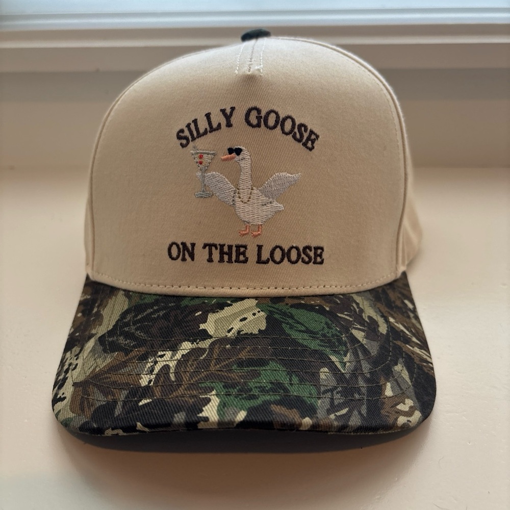Silly Goose On The Loose Hat Buckle Camo Bill Snapback Adjustable Women Cap
